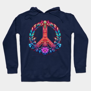 Floral Peace Sign Hoodie